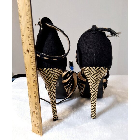 JustFab Open Toe Ankle Strap Platform Pumps 5.5M - Picture 7 of 8